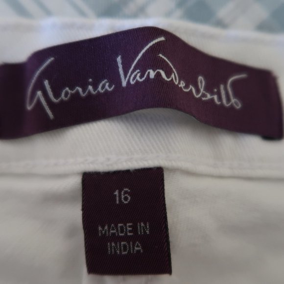 Gloria Vanderbilt Amanda Misses White Jeans Size 16 Average - Picture 4 of 6